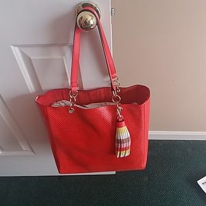 Orange Leather Shoulder Bag
